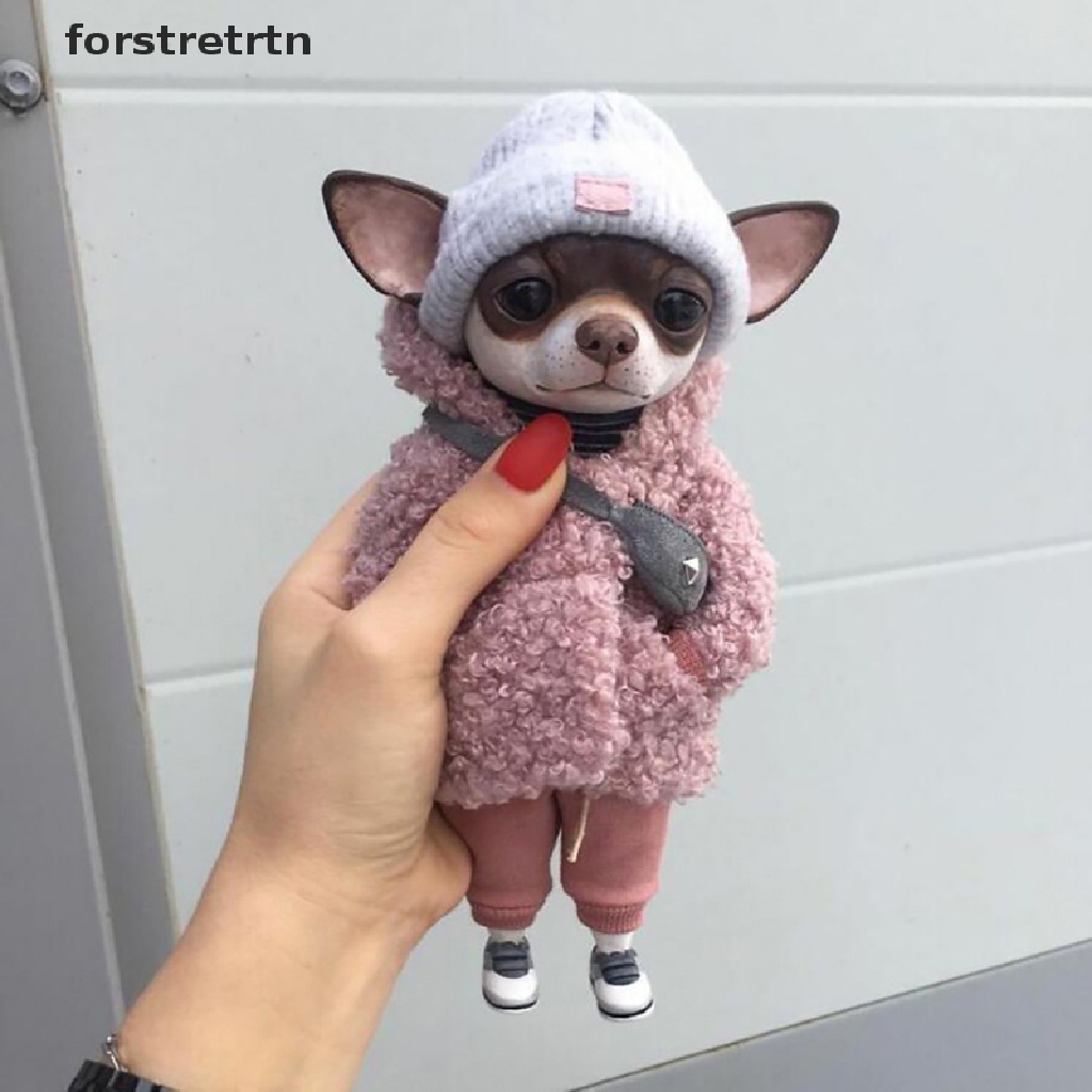 Mô Hình Chú Chó Đứng Bằng Nhựa Resin Trang Trí Bàn