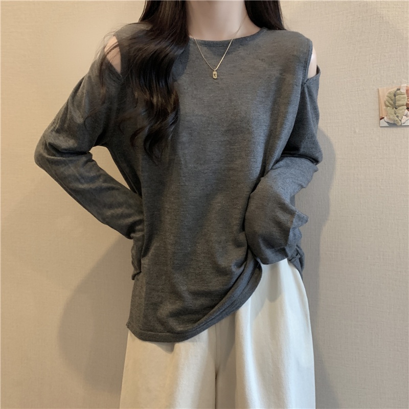 Áo thun SUXI tay dài màu trơn đơn giản thời trang dành cho nữ