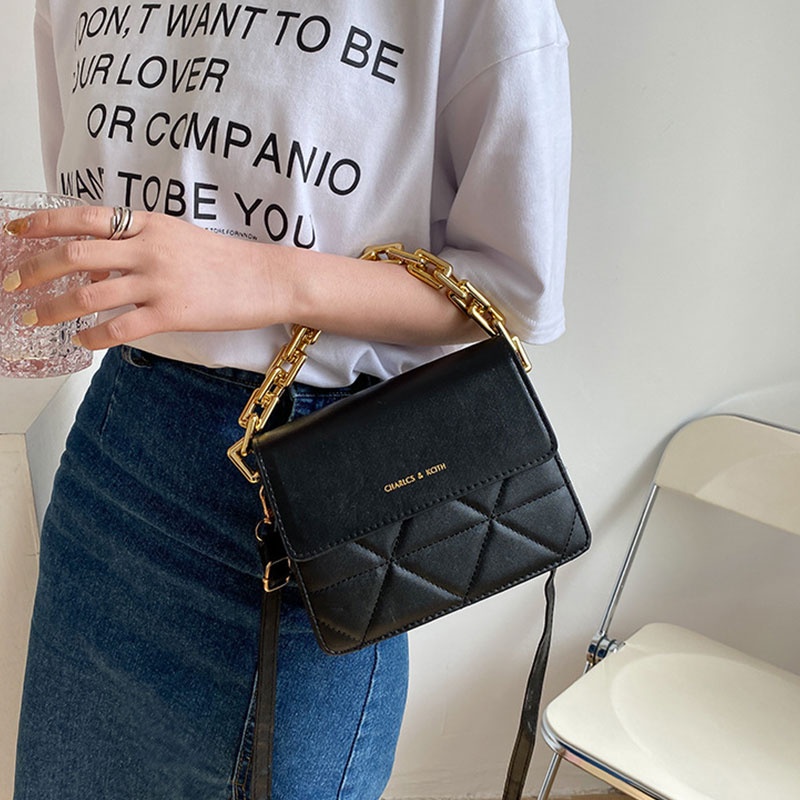 Mischa Túi Đeo Vai Hình Vuông Cỡ Nhỏ Bằng Da PU Màu Trơn Phong Cách Phương Tây Thời Trang