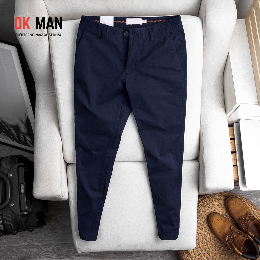 Quần kaki nam, form slimfit, 5 màu, co giãn tốt, OkMan