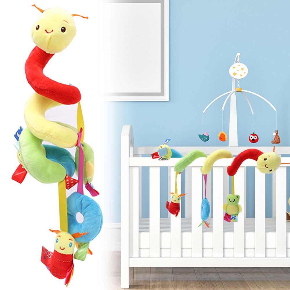 1 Thú Nhồi Bông Mềm Mại Treo Xe Đẩy Em Bé Hình Sâu Bướm Nhiều Màu