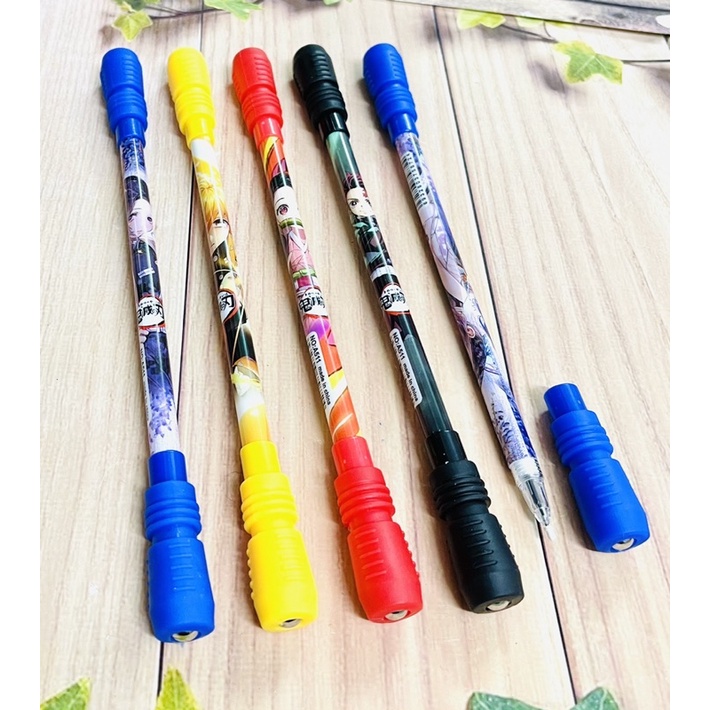 Bút Kimetsu no yaiba có đèn 2 đầu bút/ bút xoay nghệ thuật giảm stress anime kimetsu no yaiba