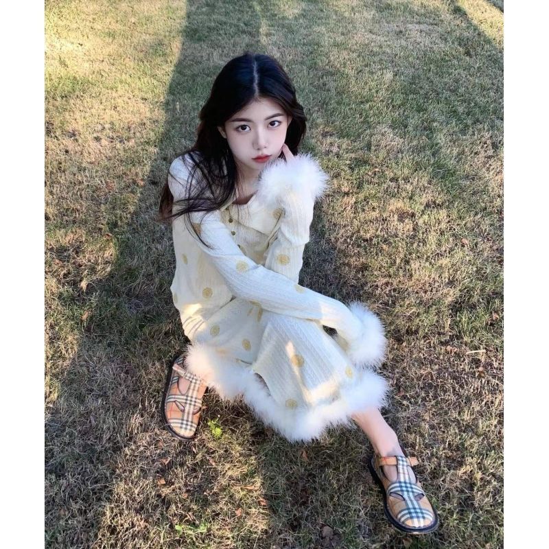 Áo Khoác Cardigan Dệt Kim Tay Dài Phong Cách Đà Điểu Phong Cách Thu Đông Mới