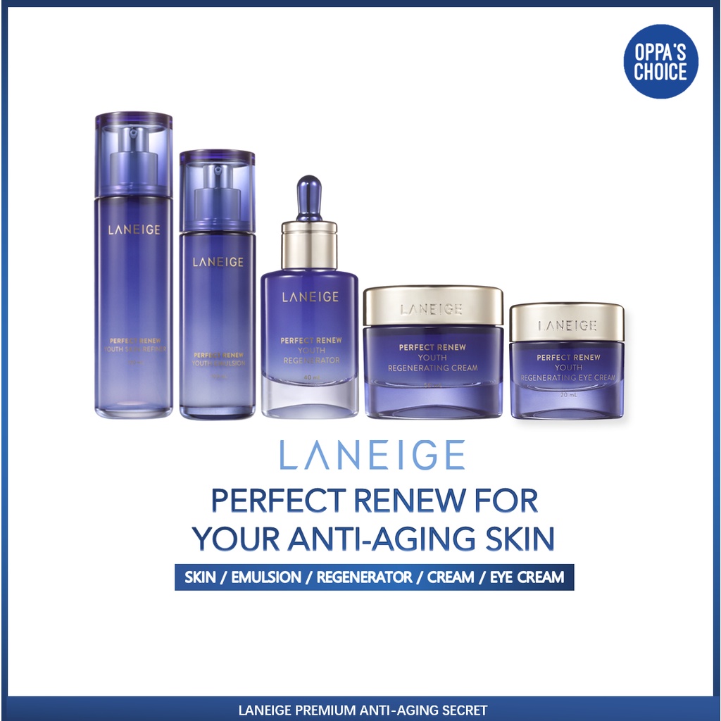 Set dưỡng da LANEIGE PERFECT RENEW COLLECTION (TONER, ESSENCE, EMULSION, EYE CREAM, CREAM)