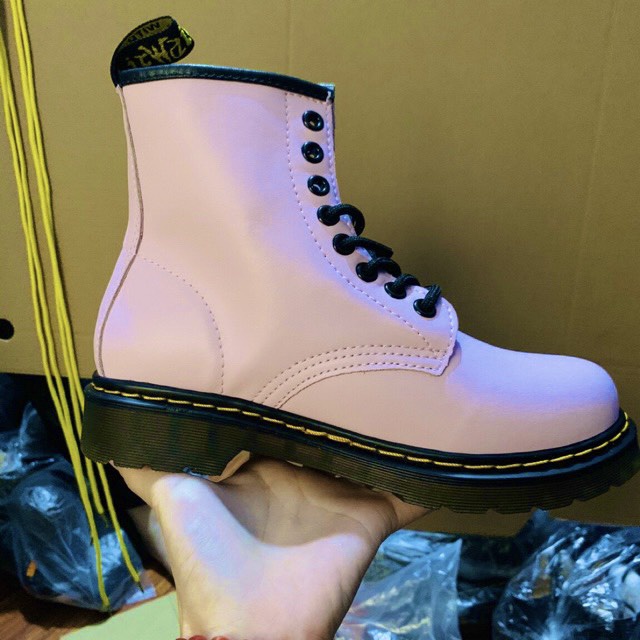 Giày Bốt da Dr-Martens Hồng Cổ Cao SC SC [ FREESHIP + BOX ]