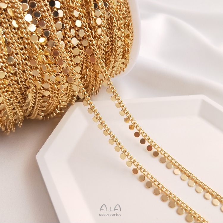 Dây Chuỗi Hạt Bằng Đồng Mạ Vàng 14K Dài 1.0m Nhiều Màu Sắc Tự Làm Thủ Công diy