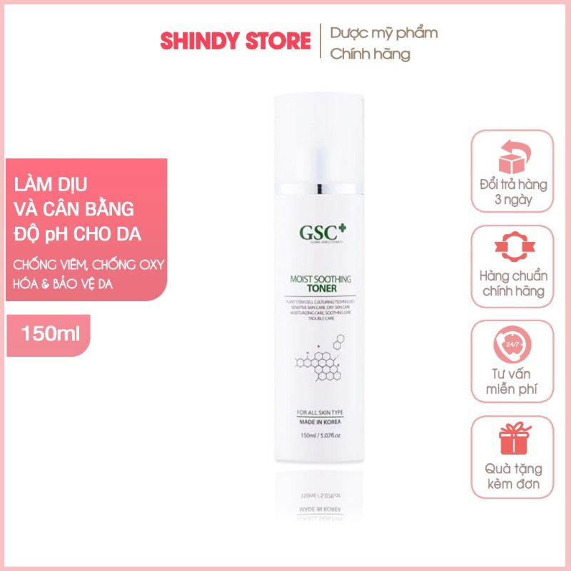 Xịt khoáng hoa hồng cấp ẩm GSC+ Moist Soothing Toner 150ml, Toner cân bằng da kiểm soát dầu hiệu quả Hàn Quốc