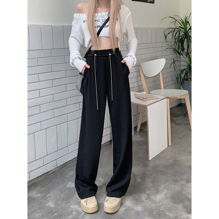 Quần Nỉ Nhung Tăm Dây Xích, Quần Ống Suông Cạp Chun Siêu Hot