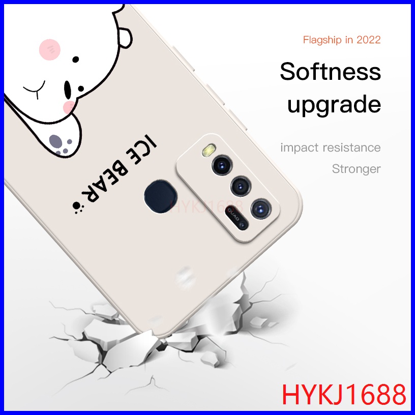 Ốp lưng Vivo Y50 ốp lưng Vivo Y30 ốp lưng Vivo Y30i Ốp Điện Thoại tpu Silicon Hình Gấu Và Mũ Cho Vivo Y50 Y30 Y30i HBX