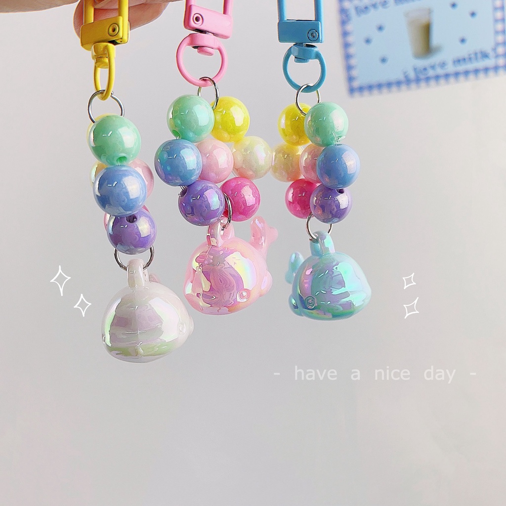 Dây Đeo Điện Thoại Xâu Hạt Nhiều Màu Hình Cá Heo Sáng Tạo