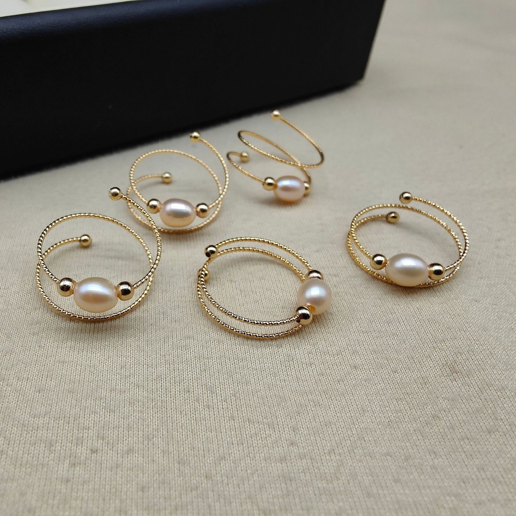 Nhẫn Mạ Vàng 14k Đính Ngọc Trai Nhân Tạo Thời Trang