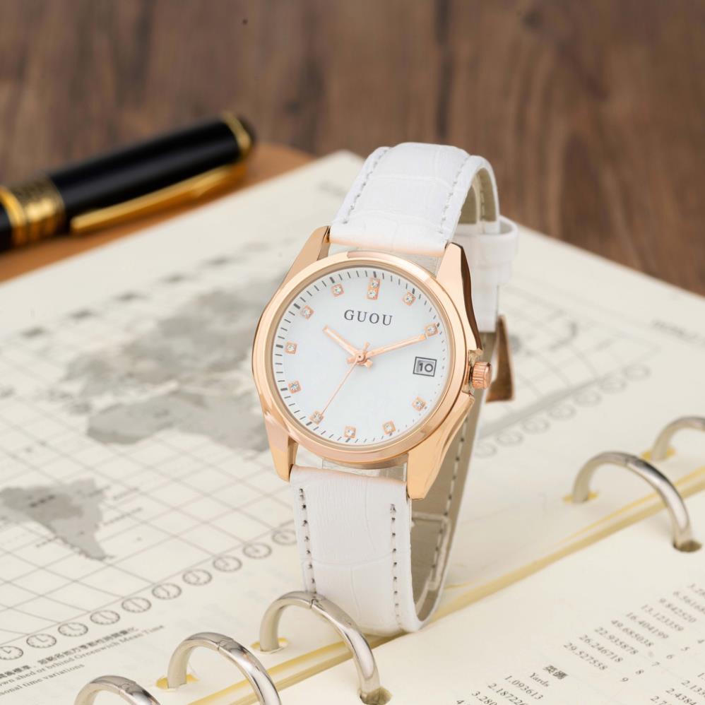 Đồng hồ nữ G.U mặt tròn dây da sang trọng DHN334 trang2k