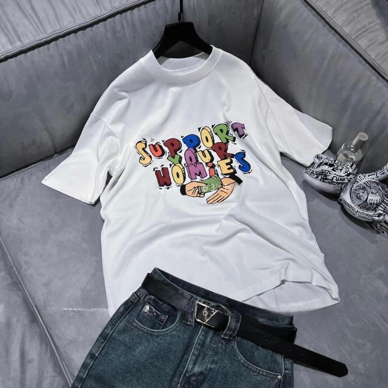 Áo Phông Mix Chân Váy Jean rách Siêu Hot L1