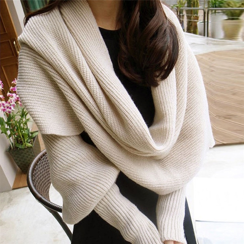 Áo Khoác Cardigan Len Dệt Kim Tay Cánh Dơi Dáng Rộng Freesize