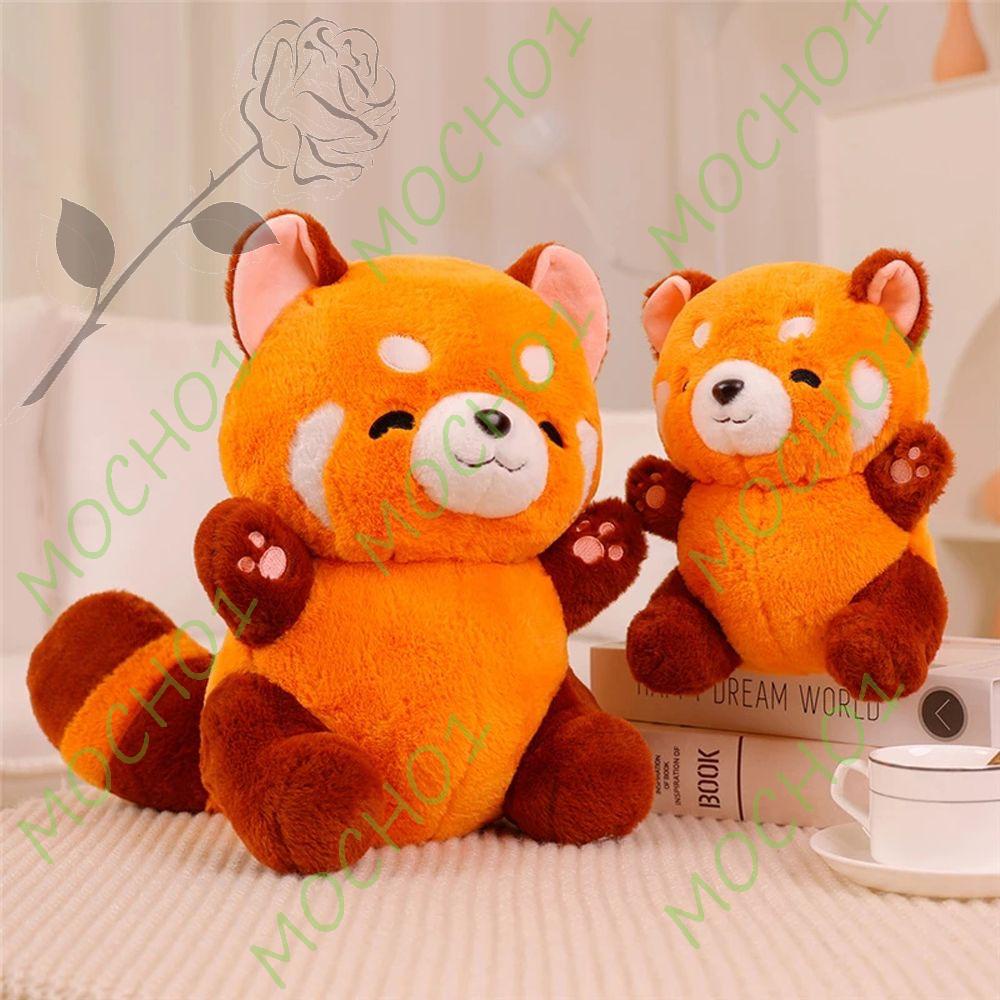 Mocho1 Thú Nhồi Bông Mềm Mại Hình Gấu Mèo Màu Đỏ Đáng Yêu