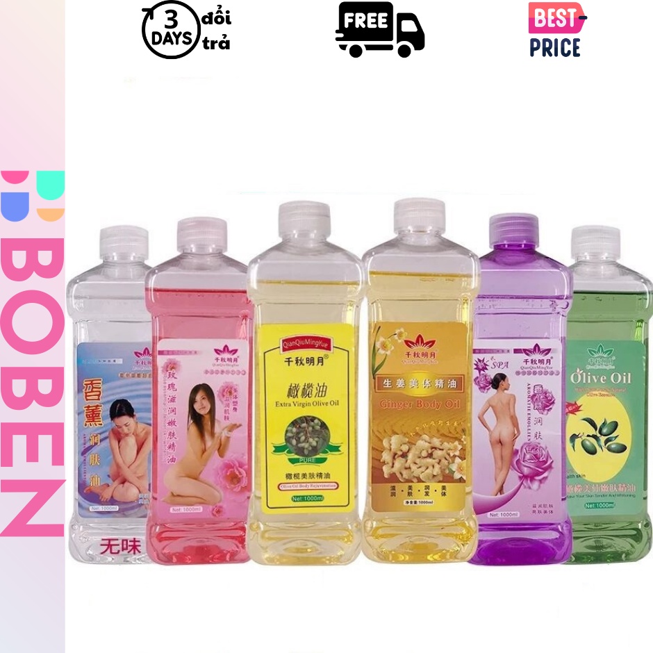 Dầu massage body toàn thân làm ấm cơ thể olive gừng hoa hồng hoa cúc lavender oliu thơm dịu nhẹ trơn tay lau đá massa
