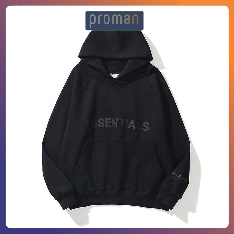 Áo nỉ hoodie Essentials In THÊU NỔI không bong, Áo HOODIE ESSENTIALS nỉ bông unisex nam nữ AD03 - PROMAN
