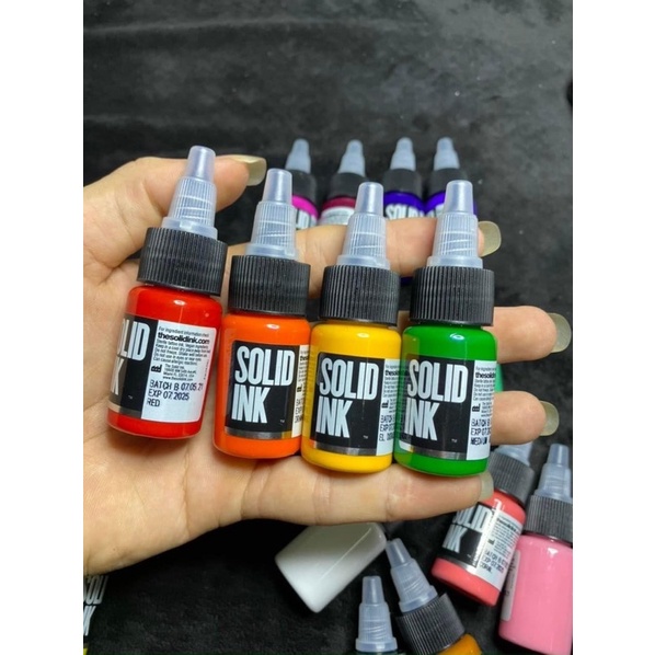 Mực xăm chính hãng Solid 15ml  💝 Độ ăn màu cao- Chất lượng