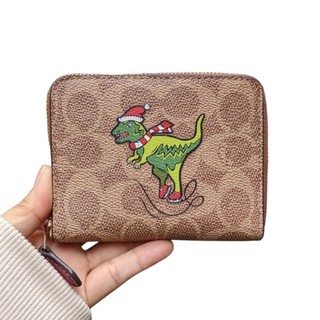 Ví nữ vuông c0594b rexy zip around wallet signature ski coated canvas leather