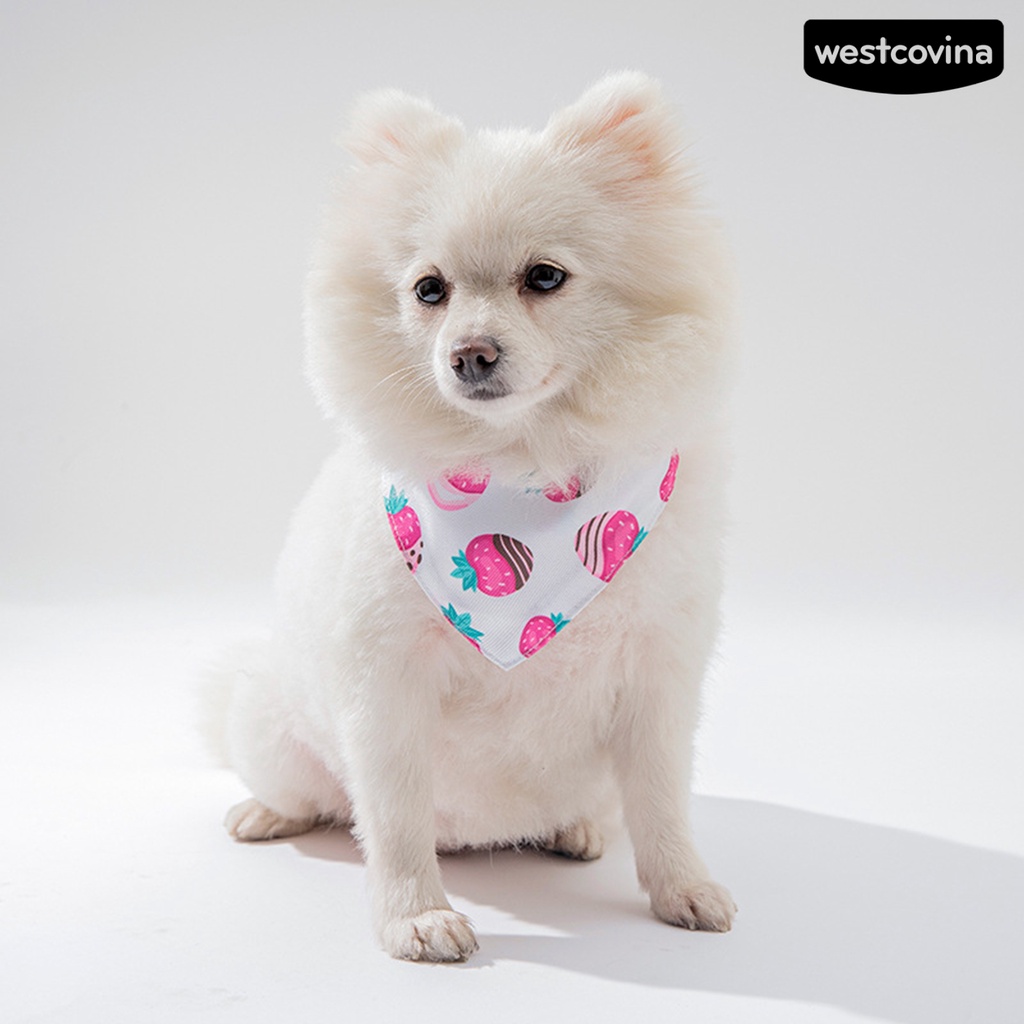 [COD]♘Vòng Nhẫn Tam Giác Bằng Kim Loại Mềm Tháo Nhanh In Họa Tiết Trái Cây Cho Thú Cưng