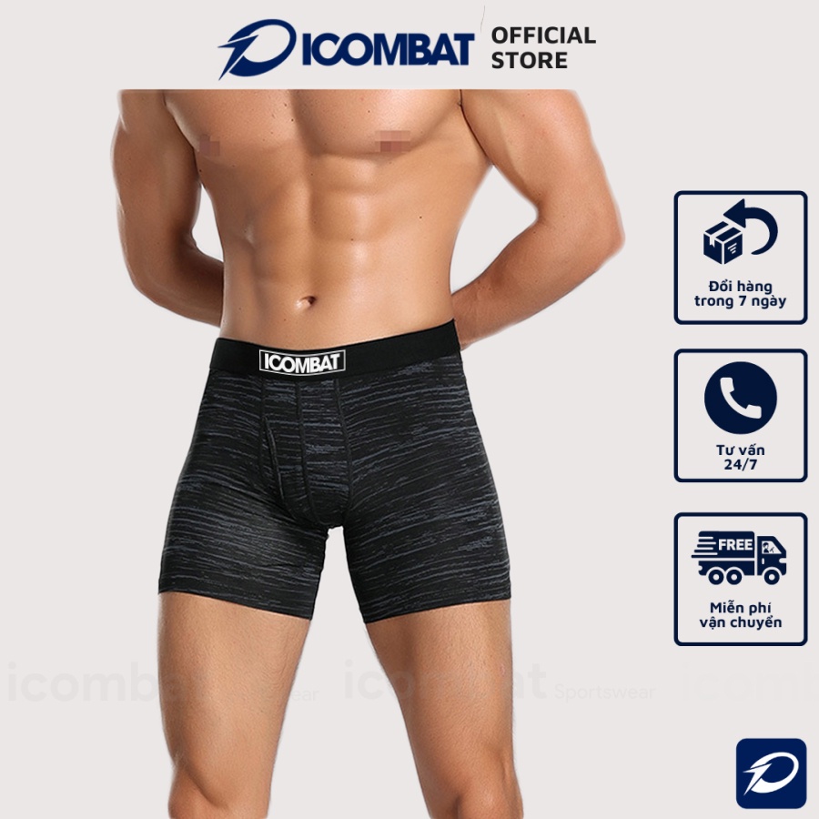 Quần lót thể thao nam iCombat Mono Dark Night legging nam ngắn màu đen chơi bóng rổ, đá banh, chạy bộ, GYM