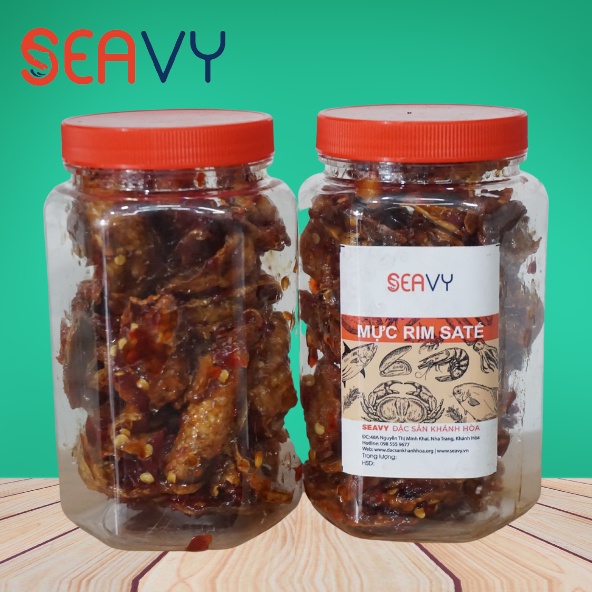 🌶️ Seavy Mực Rim Sa Tế Nha Trang - Cay Dai Đặc Sản, Nguyên Con 200g 🦑