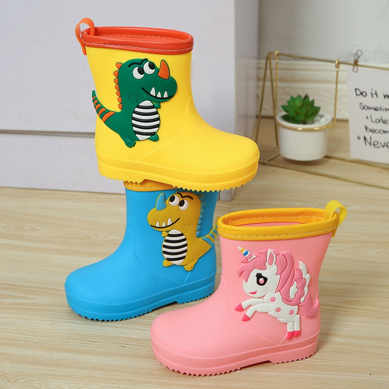 Giày Bốt Cao Su Đi Mưa Chống Trượt Chống Thấm Nước In Hoạt Hình Dễ Thương Cho Bé