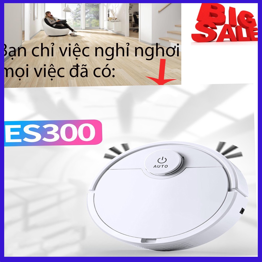 Robot Hút Bụi Lau Nhà ES300, Lực hút cực mạnh, dung lượng pin lớn, cảm biến thông minh, BẢO HÀNH 12 THÁNG! | BigBuy360 - bigbuy360.vn