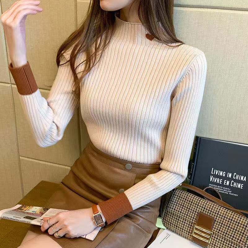 Áo Len Tay Dài Cổ Lọ Ôm Dáng Thời Trang Thu Đông Hàn Quốc Mới Dành Cho Nữ