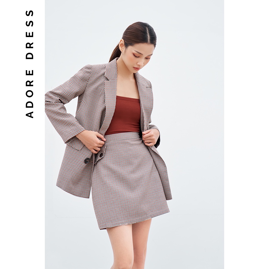 Áo khoác blazer basic 2 hàng khuy karo xanh đỏ 2BL1030 ADORE DRESS | BigBuy360 - bigbuy360.vn
