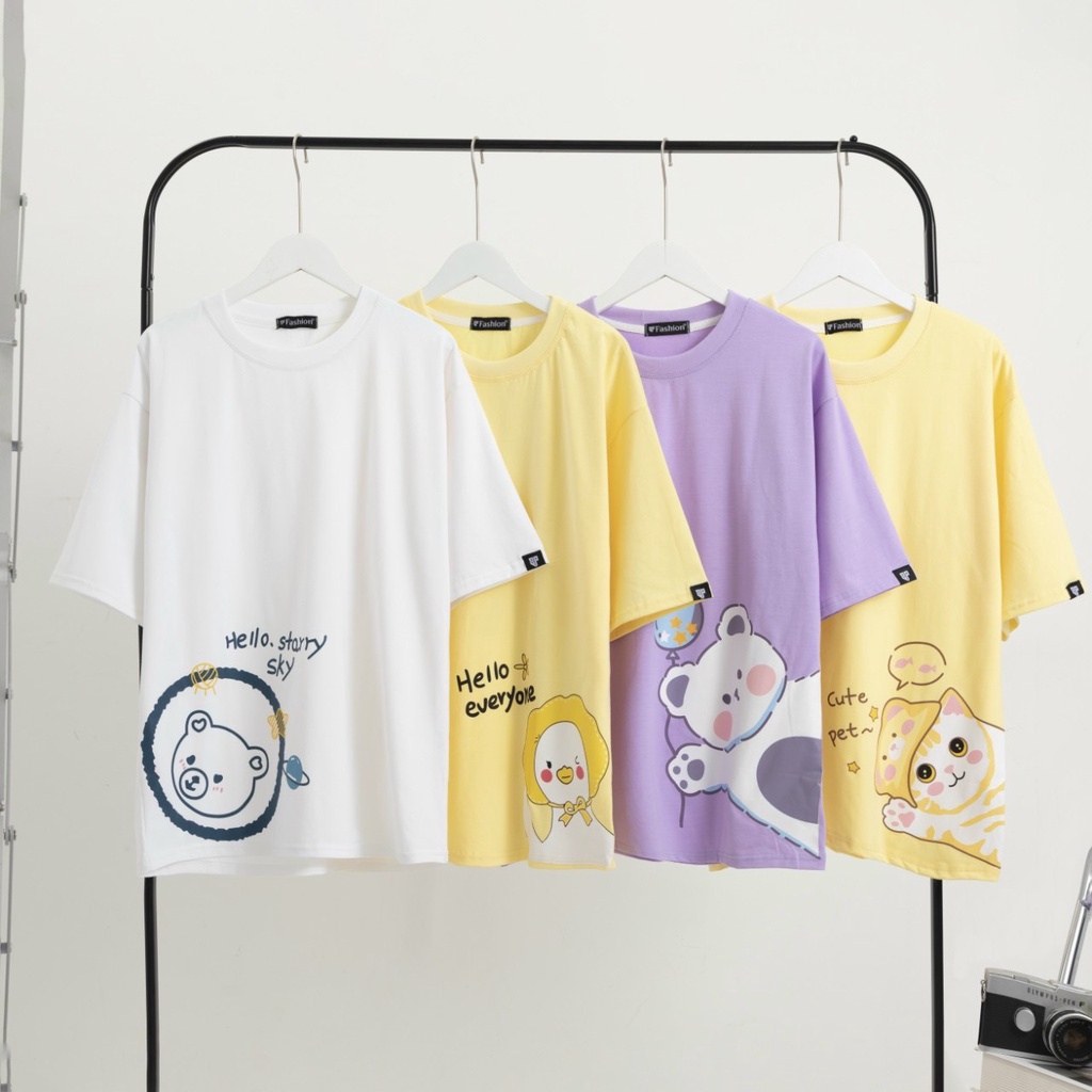 Áo thun tay lỡ NHIỀU MẪU 6535 ❤️ Áo phông Unisex form rộng Freesize dành cho nam nữ Molly Fashion