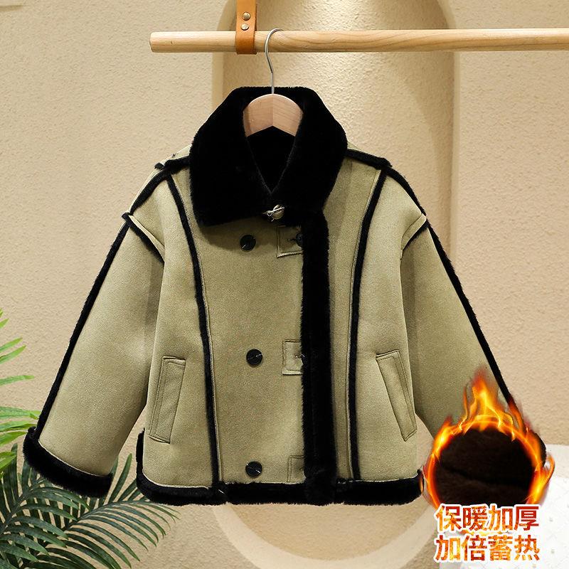 Áo Khoác Da Lộn Lót Nhung Dày Thời Trang Mùa Đông 2022 Mới Cho Bé Trai Và Gái