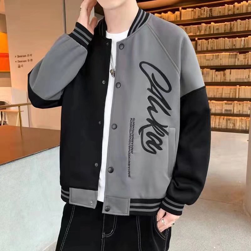 Áo Khoác Bóng Chày unisex Thời Trang Hàn Quốc In Họa Tiết Chữ Kích Thước Lớn [S-3XL]