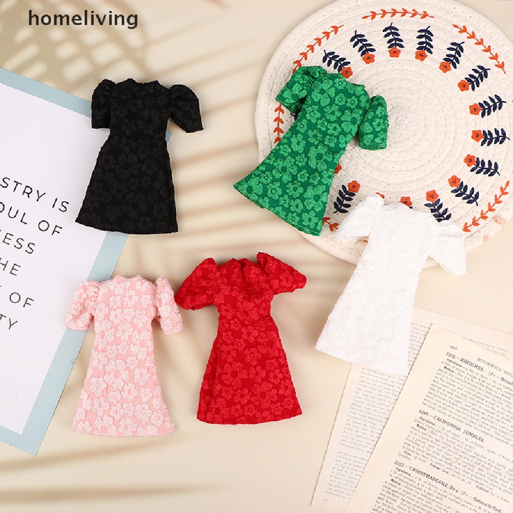 Đầm Dài Tay Phồng In Họa Tiết Xinh Xắn Dành Cho Búp Bê 28-30cm 1 / 6