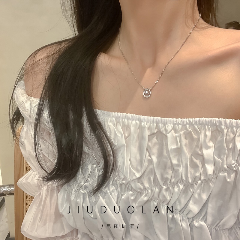 [Jiudolan] Vòng Cổ Đính Đá Zircon Lấp Lánh Dễ Phối Đồ Thời Trang Hàn Quốc Cao Cấp Cho Nữ