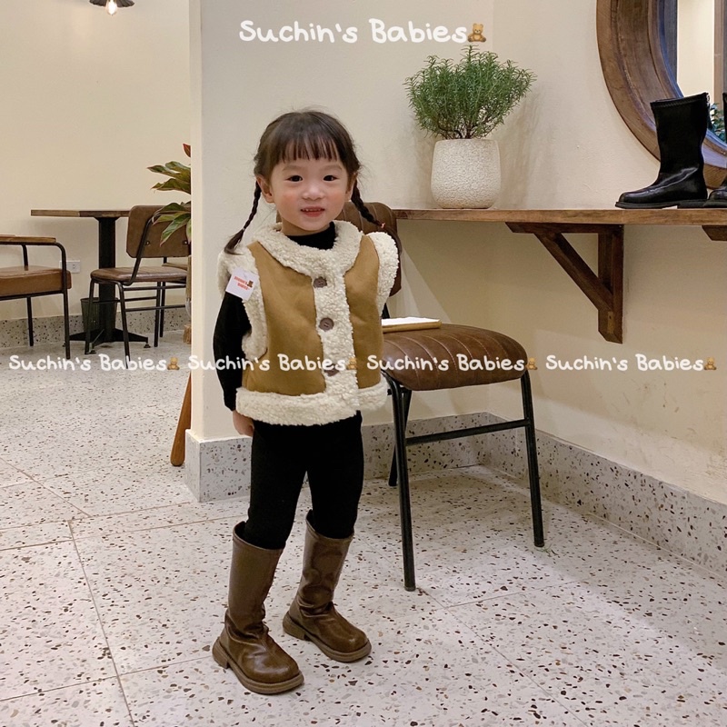 Áo gile da lộn cho cả bé trai và gái Suchin