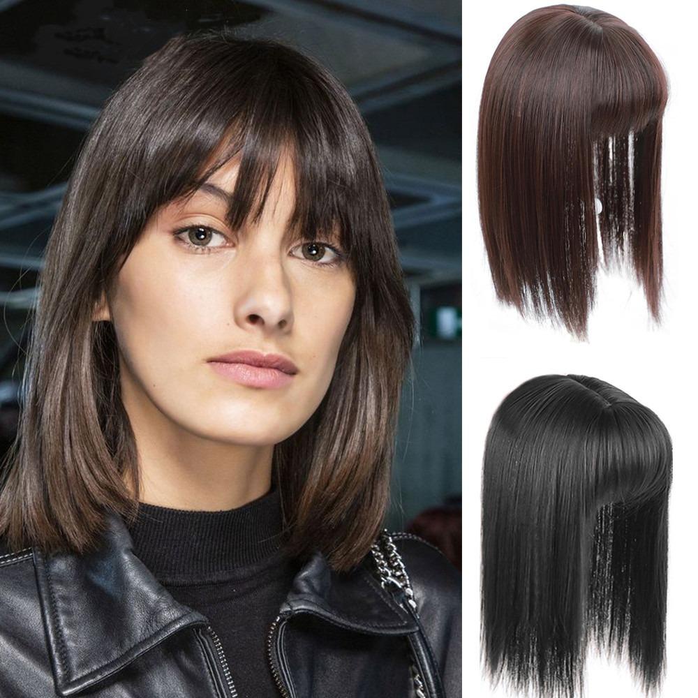 Tóc Giả Kẹp Màu Nâu Vô Hình Không Đường May Dành Cho Bạn Nữ