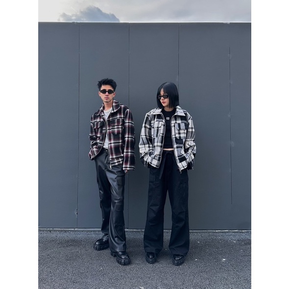 Áo Khoác Wool Flannel Zip Jacket - White