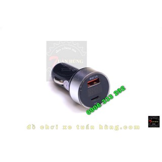 Sạc điện thoại exciter 155/ex155 cổng type c tẩu sạc có báo bình sạc nhanh type c