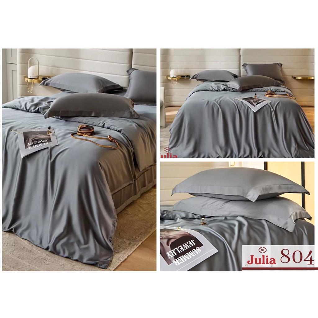 Bộ ga gối drap giường 4 món Lụa TENCEL Hàn Quốc Julia