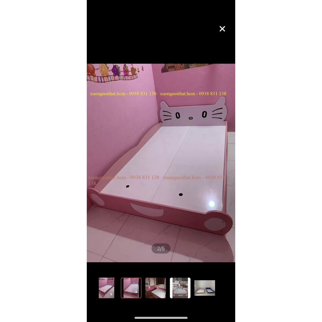 * ảnh thật* giường cho bé 1m2x2m, 3 màu đỏ - vàng - xanh #xuongnoithat.hcm