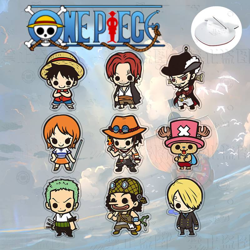 Ghim Cài Áo Acrylic Hình Nhân Vật Luffy Zoro Sanji Trong Phim Hoạt Hình ONE PIECE