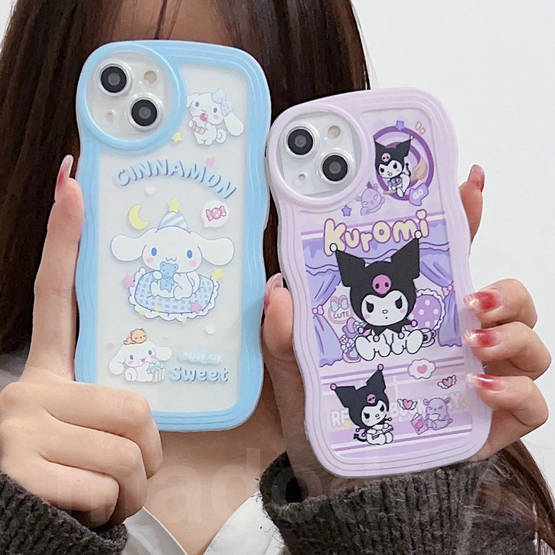 Clear Casing Redmi Note 12 4G 5G 11S 11 10s 10 Pro 9 8 12C A1 10C 10A 9C 9A 9S 6A 5A POCO X4 X5 M3 X3 Pro NFC ins Cute Cartoon Cinnamon Kuromi Waves Edge Fine Hole Airbag Shockproof Lens protection Soft Phone Case STB 15