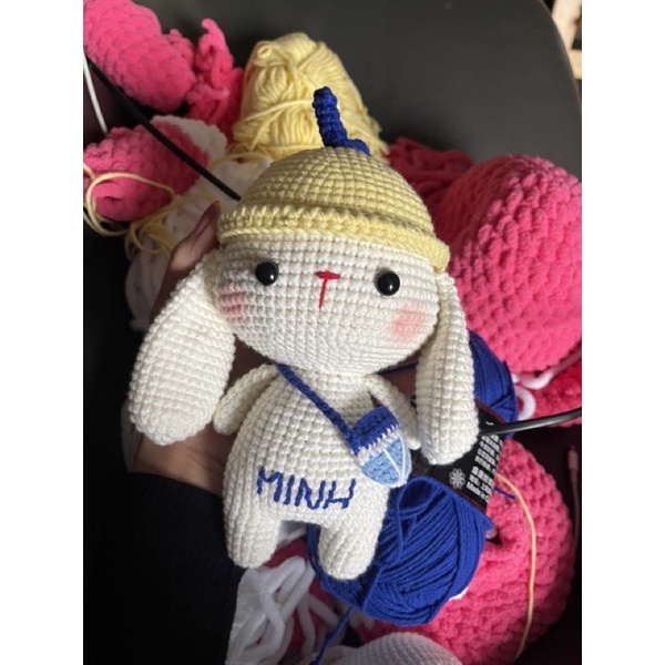 Thỏ móc Len nhồi Bông - Thú Bông Len Handmade Đan Móc Thủ Công Bằng Tay_làm quà tặng sinh nhật bạn bè người thân