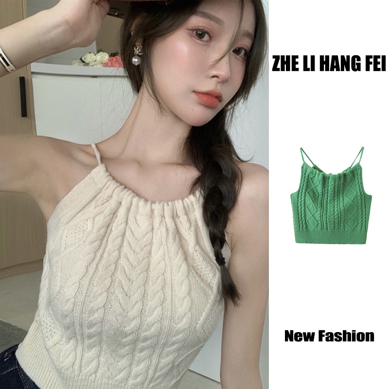 Áo Yếm Dệt Kim 【ZHELIHANGFEI】 / Hai Dây