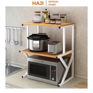 Kệ Lò Vi Sóng 2 Tầng, Kệ Nhà Bếp Chân Sắt Sơn Tĩnh Điện Không Dỉ Cách Điện Cách Nhiệt - C02