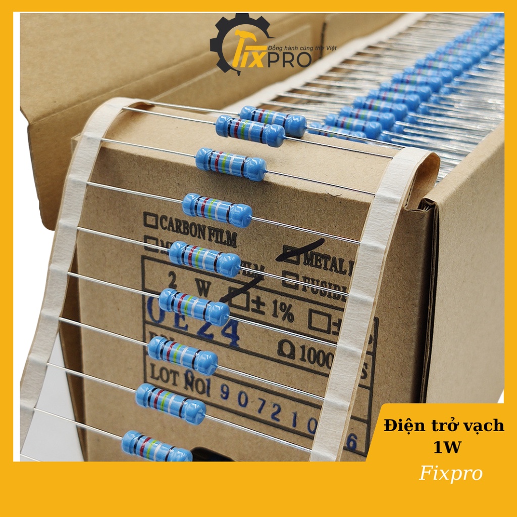 Điện trở 1W 7.5R - 750K 1% chân đồng túi 10 con