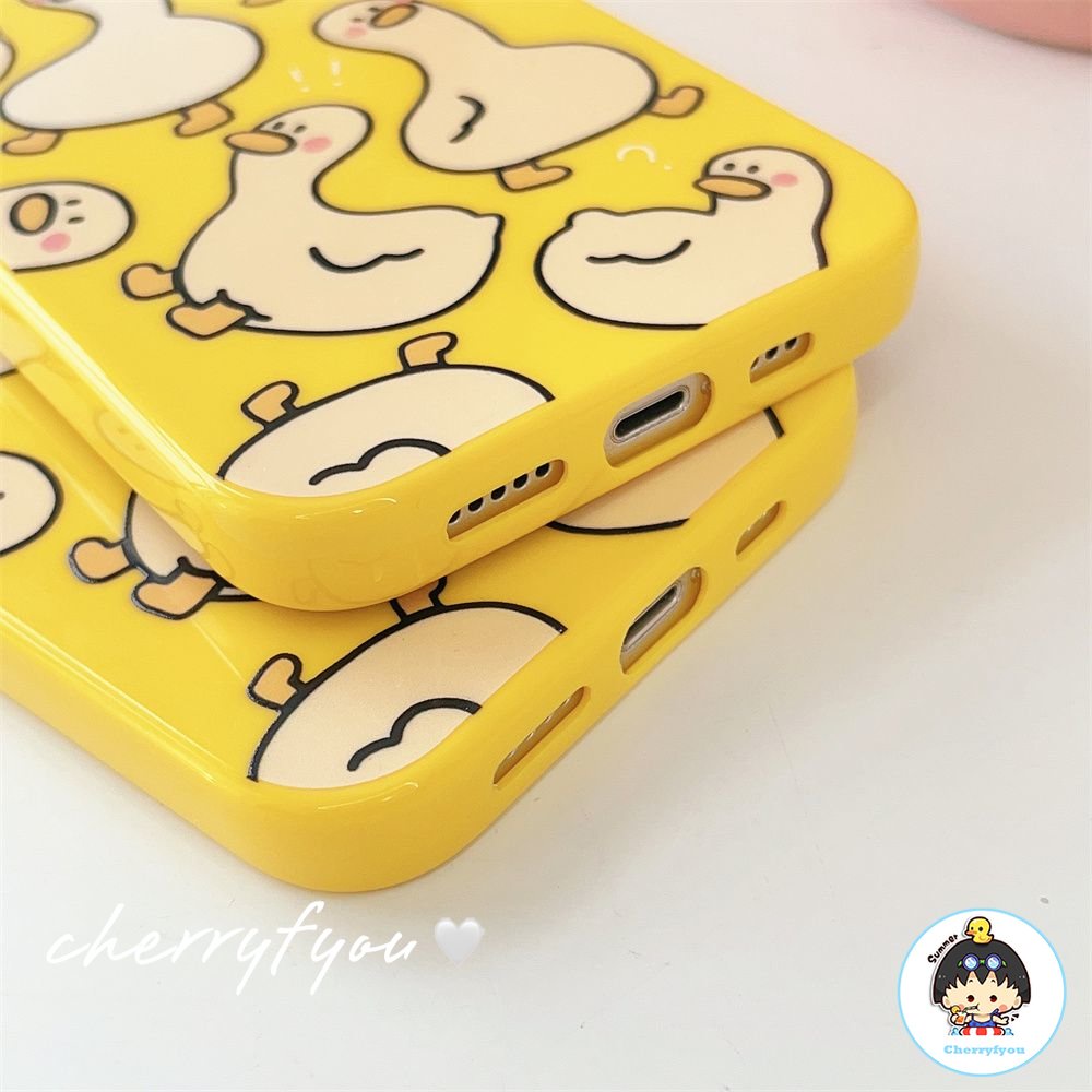 Ốp Điện Thoại TPU Mềm Bóng In Hình Vịt Dễ Thương Chống Nước Cho IPhone 14 13 12 11 Pro Max XS XR 8 7 Plus