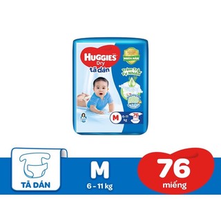 cộng miếng) Tã bỉm dán Huggies NB70+6/S80+2/M76+6