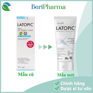Latopic kem dưỡng ẩm, dịu ngứa da dị ứng latopic face and body cream 75ml